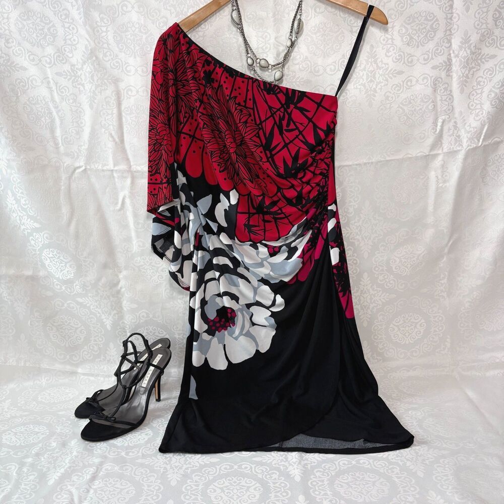 Bisou Bisou Mini Dress Off Shoulder Going Out Sexy Date Night Floral Y2K Sz 6